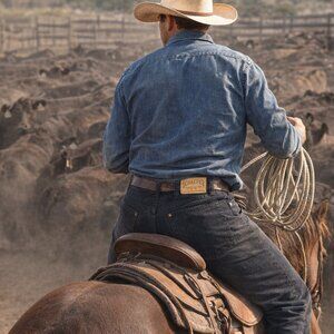 Schaefer Ranch Hand Dungarees 38X34 Black 100% Heavy Cotton Made In USA NWOT